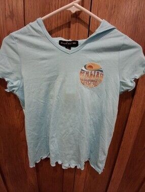 NWT Girls Social Edition Brand Short Sleeve Hooded Tee Shirt L 10/12